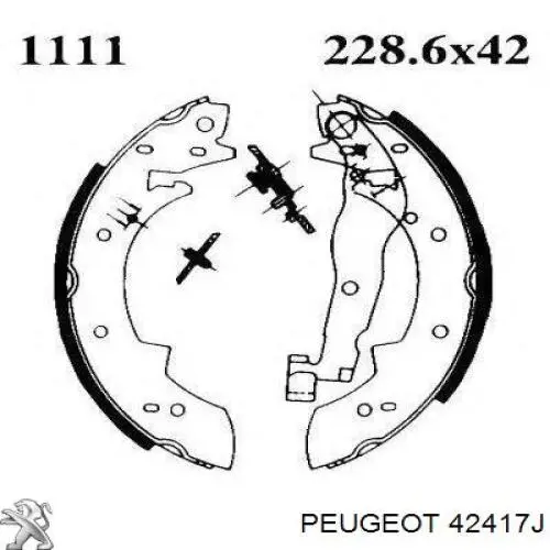 42417J Peugeot/Citroen zapatas de frenos de tambor traseras