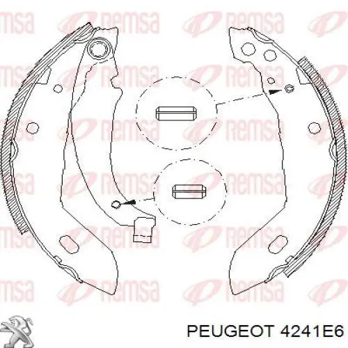 4241E6 Peugeot/Citroen zapatas de frenos de tambor traseras
