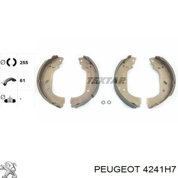 4241H7 Peugeot/Citroen zapatas de frenos de tambor traseras