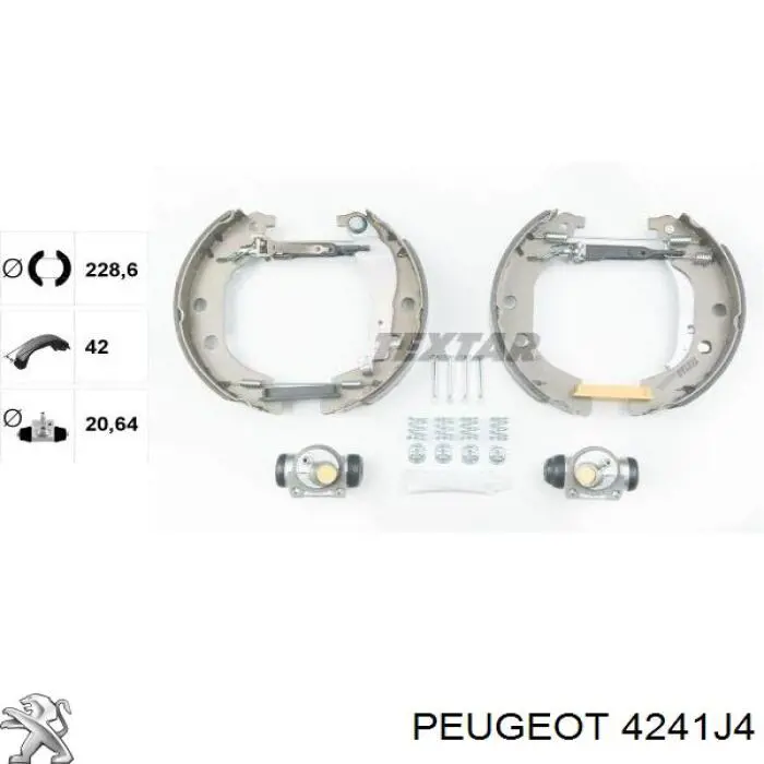 Zapatas de freno 4241J4 Peugeot/Citroen