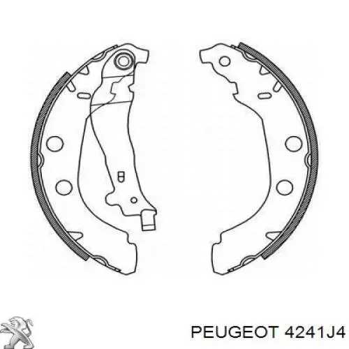 4241J4 Peugeot/Citroen Zapatas de freno de tambor traseras