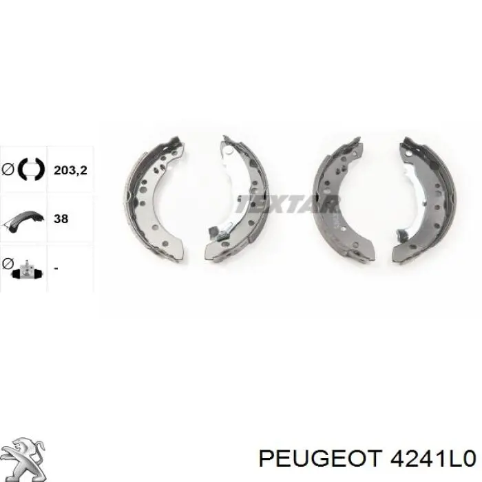 4241L0 Peugeot/Citroen zapatas de frenos de tambor traseras