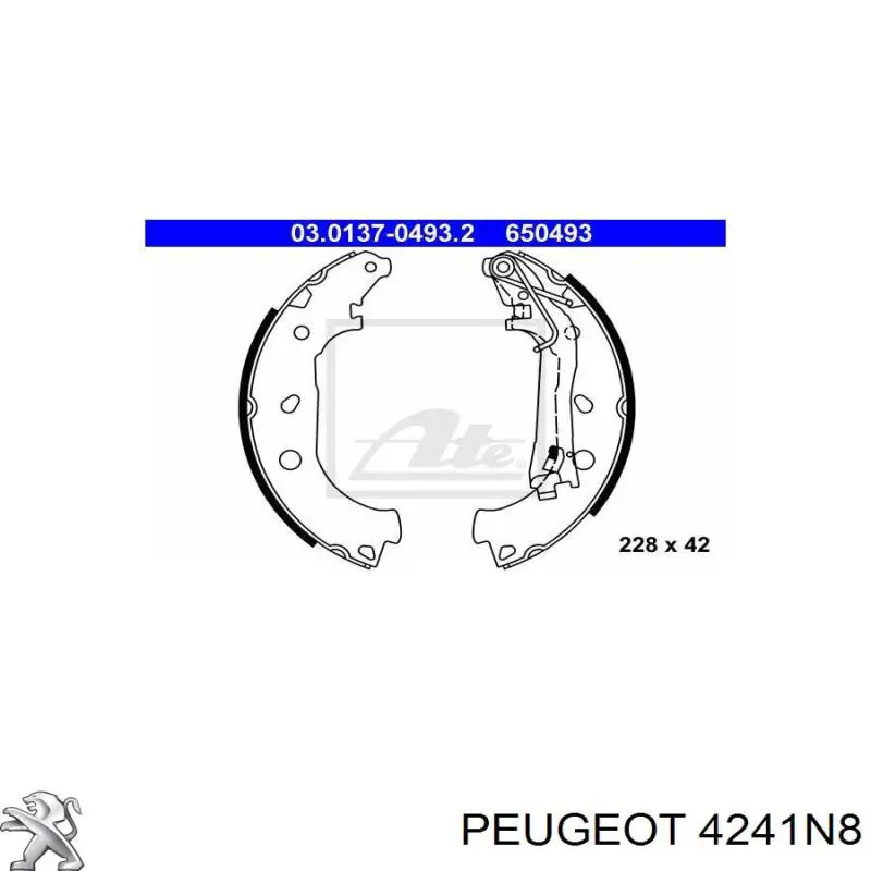 4241N8 Peugeot/Citroen zapatas de frenos de tambor traseras
