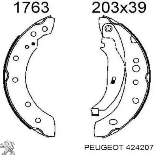 Zapatas de freno de tambor traseras Peugeot/Citroen 424207 precio, desde 26,55 EUR