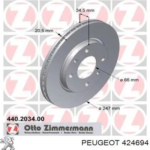 Freno de disco delantero Peugeot 205 1 741A, C