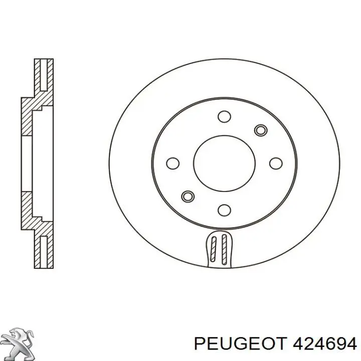 424694 Peugeot/Citroen disco de freno delantero
