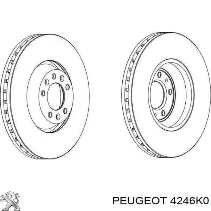 4246K0 Peugeot/Citroen freno de disco delantero