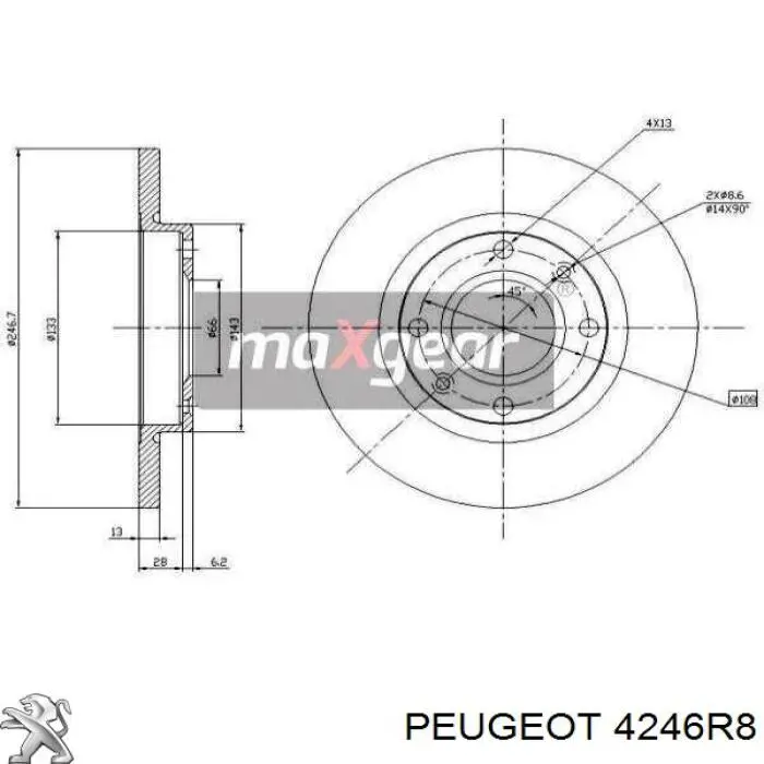 Disco de freno delantero Peugeot/Citroen 4246R8