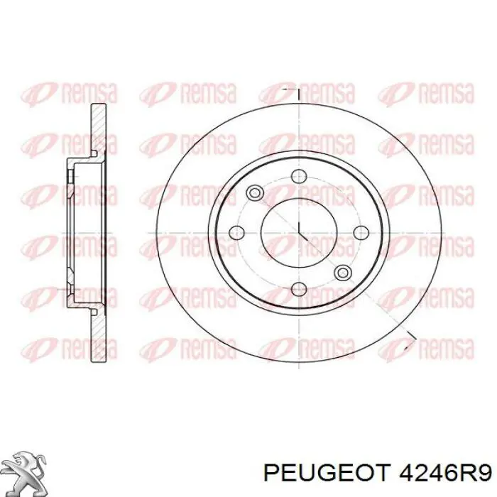 4246R9 Peugeot/Citroen freno de disco delantero