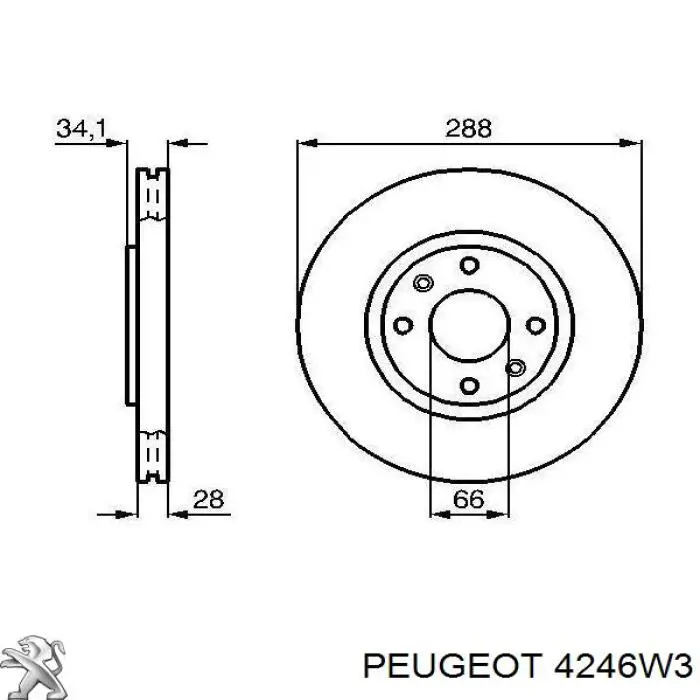 Frenos delanteros Peugeot/Citroen 4246W3 precio, desde 47,92 EUR