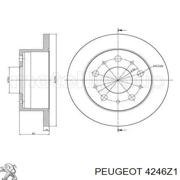 4246Z1 Peugeot/Citroen disco de freno trasero