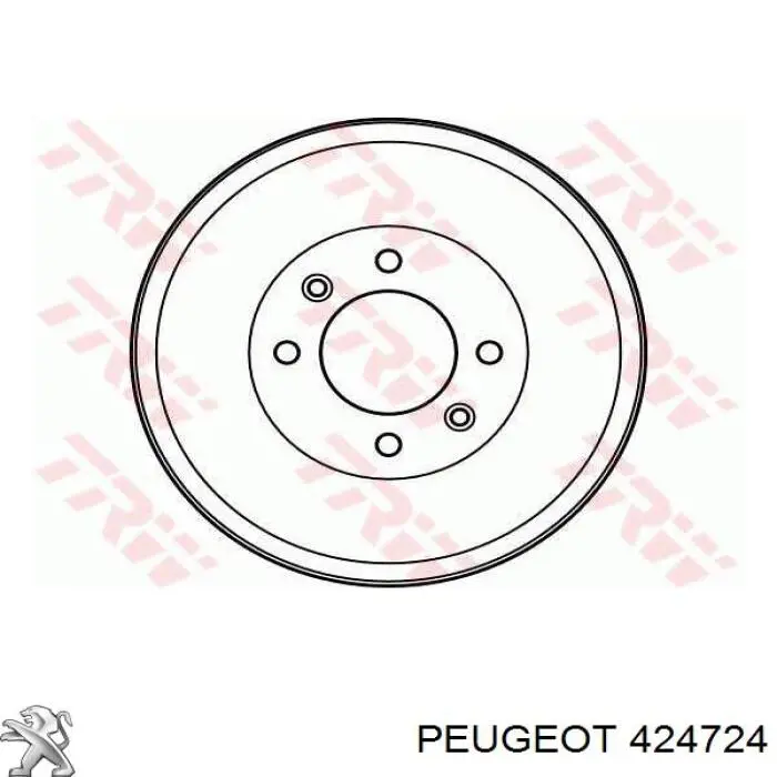 Tambor de freno trasero 424724 Peugeot/Citroen