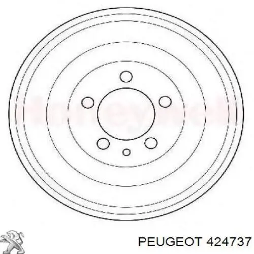 424737 Peugeot/Citroen freno de tambor trasero