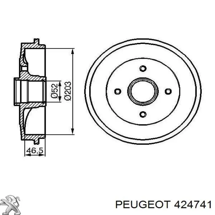424741 Peugeot/Citroen freno de tambor trasero