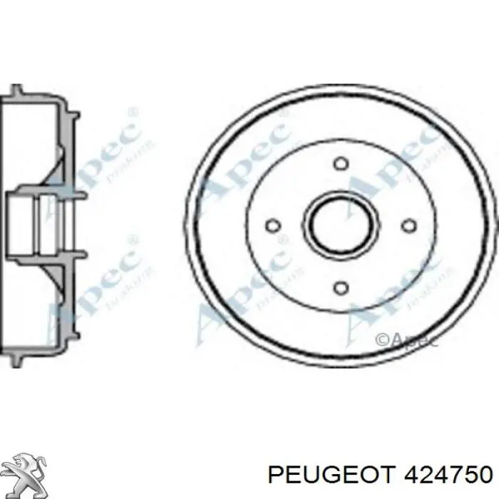 424750 Peugeot/Citroen freno de tambor trasero