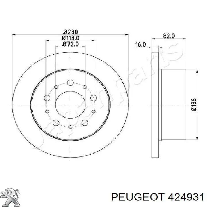 Disco de freno trasero Peugeot/Citroen 424931 precio, desde 45,01 EUR