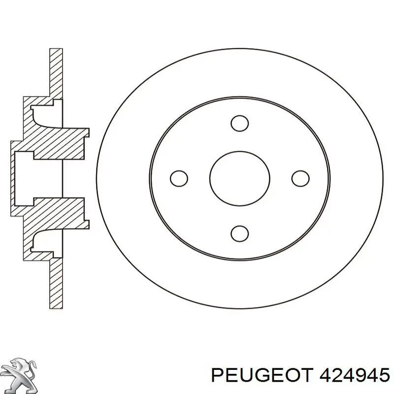 Disco de freno trasero 424945 Peugeot/Citroen