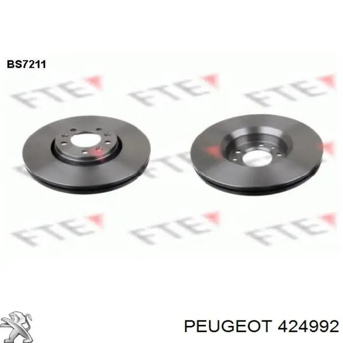 Disco de freno 424992 Peugeot/Citroen