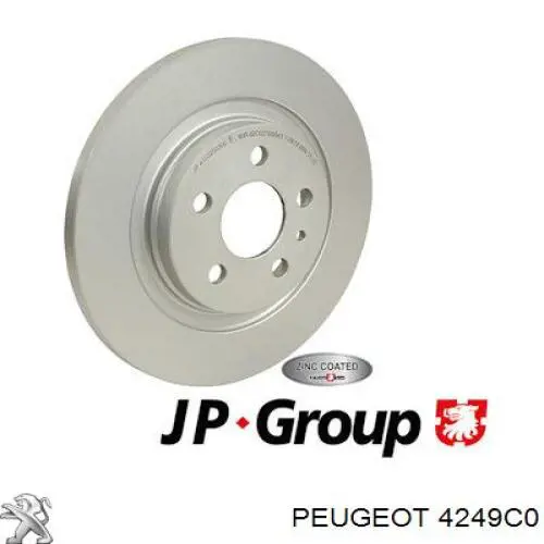 Disco de freno trasero 4249C0 Peugeot/Citroen