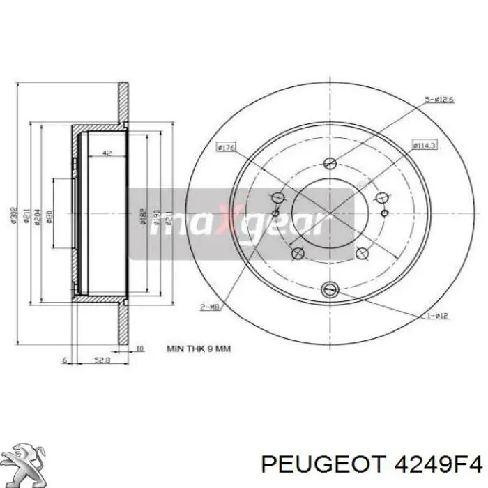 Disco de freno trasero Peugeot/Citroen 4249F4 precio, desde 45,90 EUR