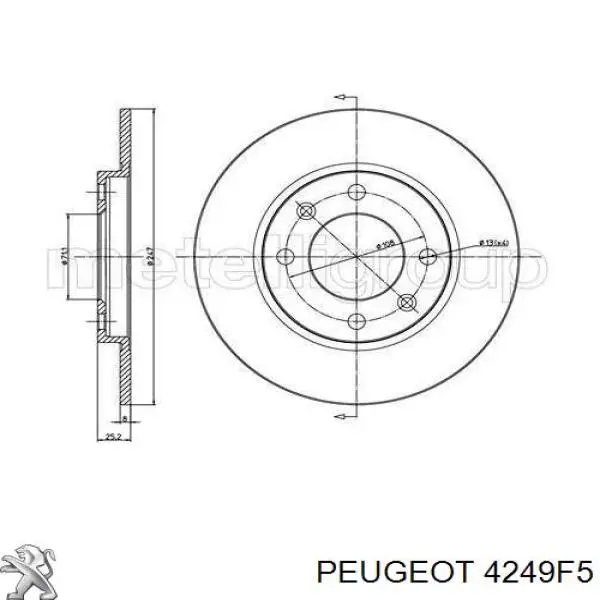 Disco de freno trasero Peugeot 206 2A/C