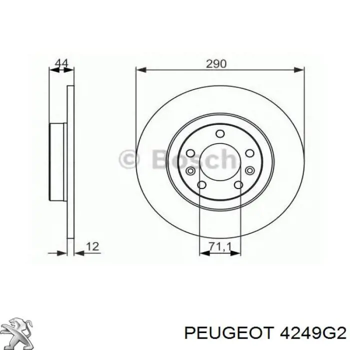 Comprar 4249G2 Peugeot/Citroen Disco de freno trasero