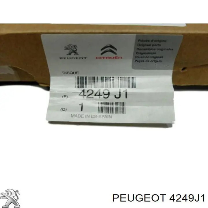 4249J1 Peugeot/Citroen disco de freno delantero