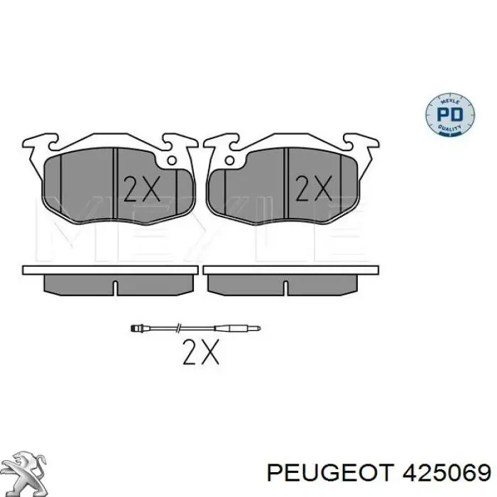 425069 Peugeot/Citroen pastillas de freno delanteras