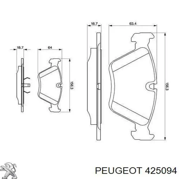 4250.94 Peugeot/Citroen pastillas de freno delanteras