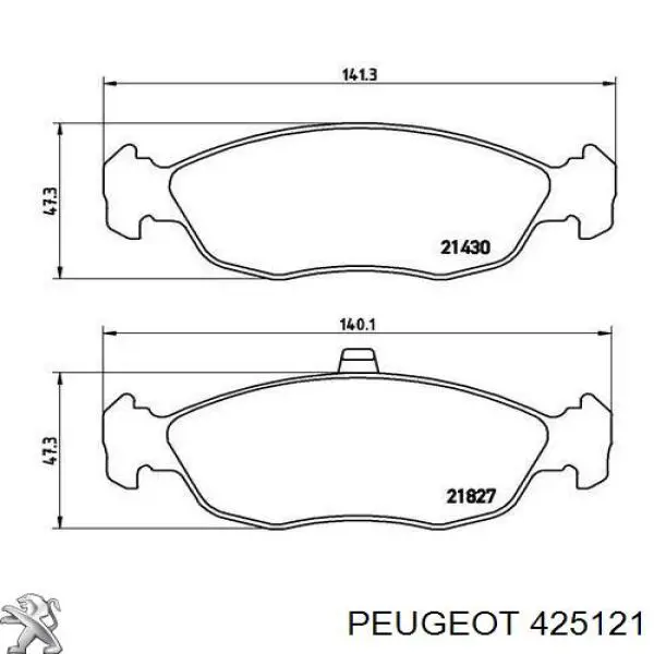 425121 Peugeot/Citroen pastillas de freno delanteras