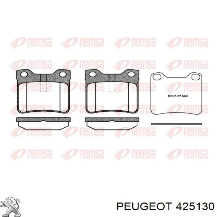 4251.30 Peugeot/Citroen pastillas de freno traseras