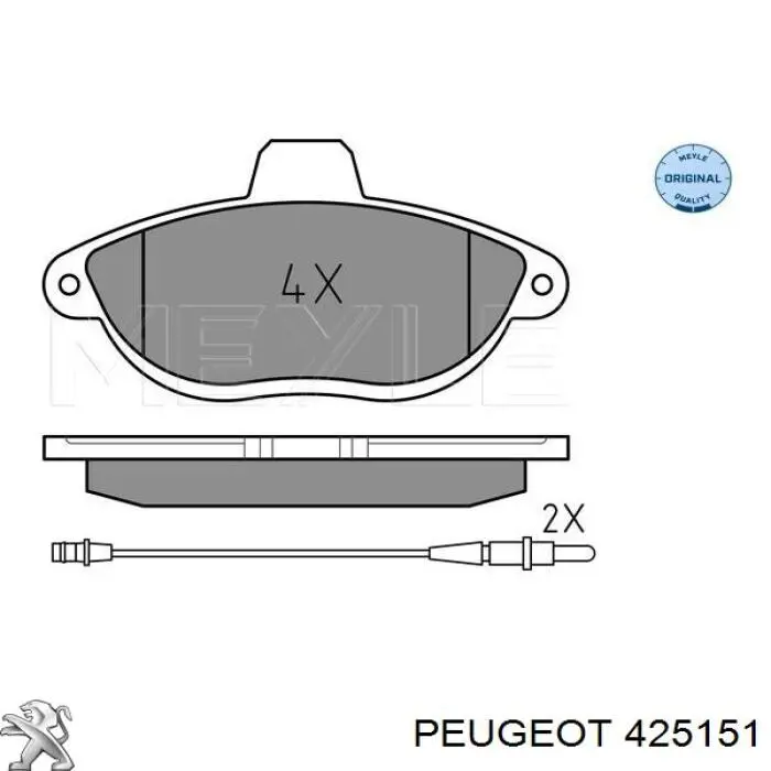 Comprar 425151 Peugeot/Citroen Pastillas delanteras de freno