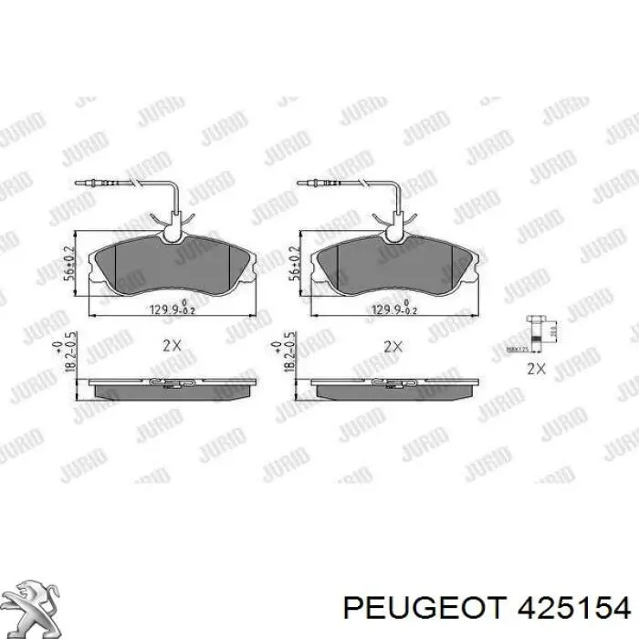 Pastillas de freno 425154 Peugeot/Citroen
