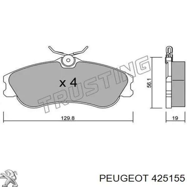Pastillas freno delanteras Peugeot/Citroen 425155 precio, desde 25,13 EUR