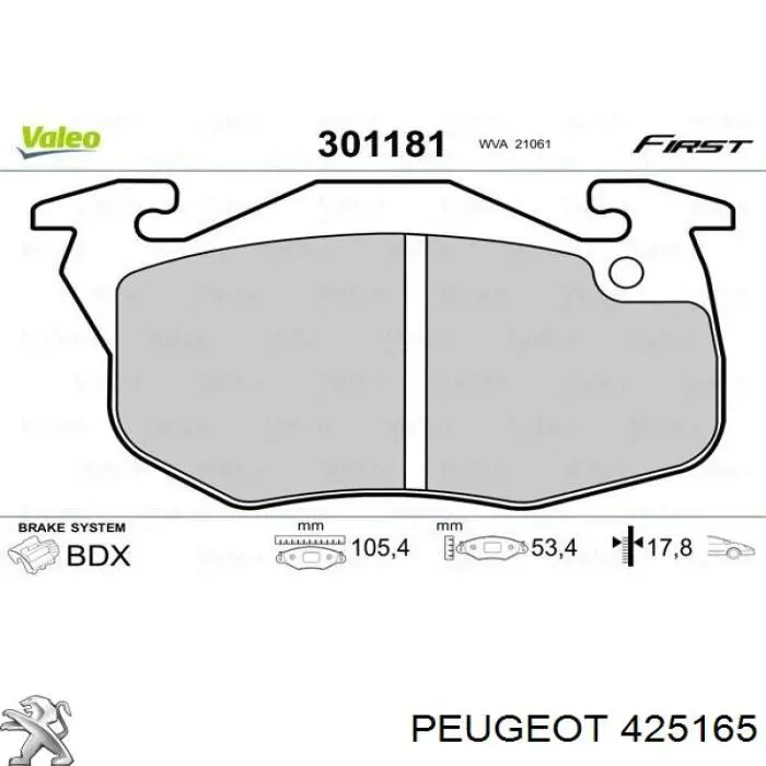 Pastillas freno delanteras Peugeot/Citroen 425165 precio, desde 24,80 EUR