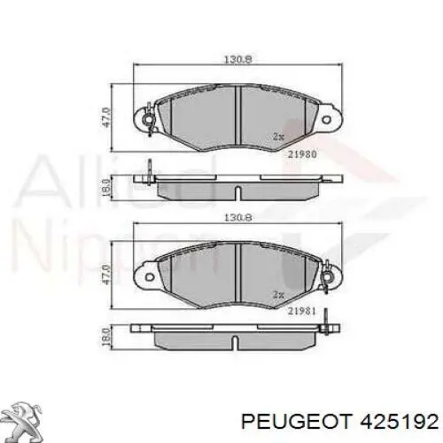 Pastillas freno delanteras Peugeot/Citroen 425192 precio, desde 19,54 EUR