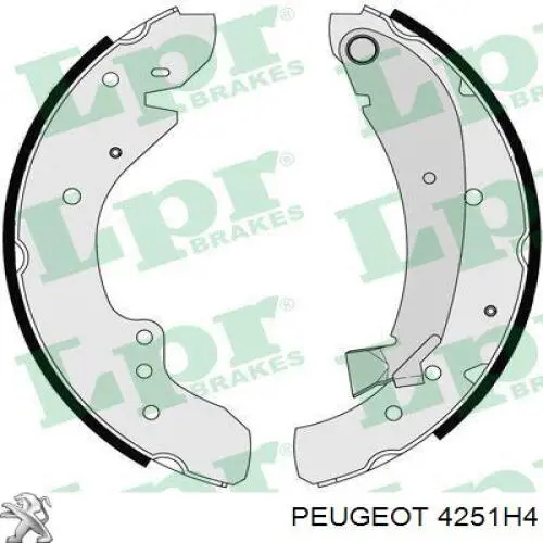 4251H4 Peugeot/Citroen zapatas de frenos de tambor traseras