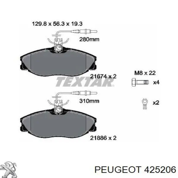 Pastillas freno delanteras Peugeot/Citroen 425206 precio, desde 25,06 EUR