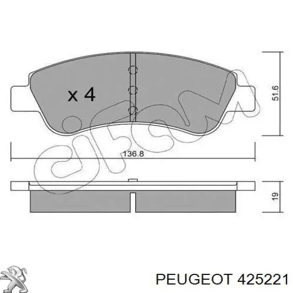 Pastillas freno delanteras Peugeot/Citroen 425221 precio, desde 18,86 EUR