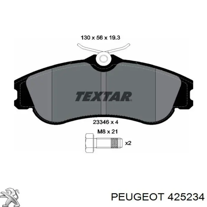 425234 Peugeot/Citroen pastillas de freno delanteras