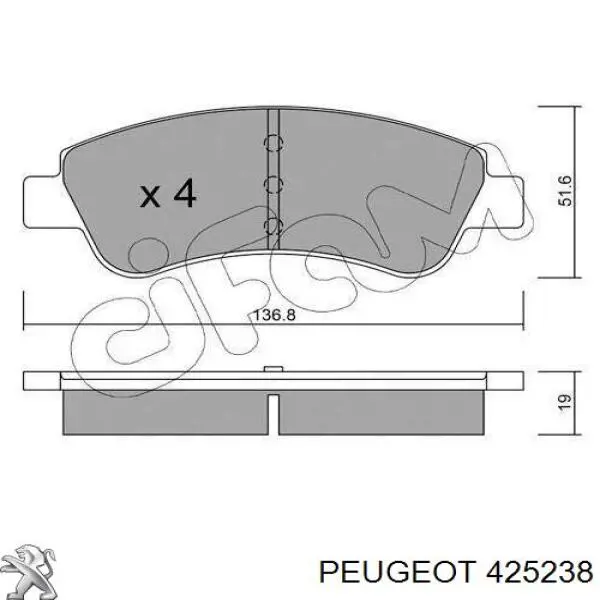 425238 Peugeot/Citroen pastillas de freno delanteras