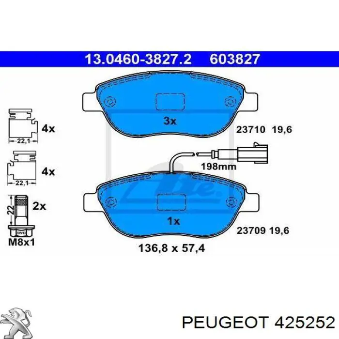 Pastillas de freno delanteras Citroen C3 1 FC