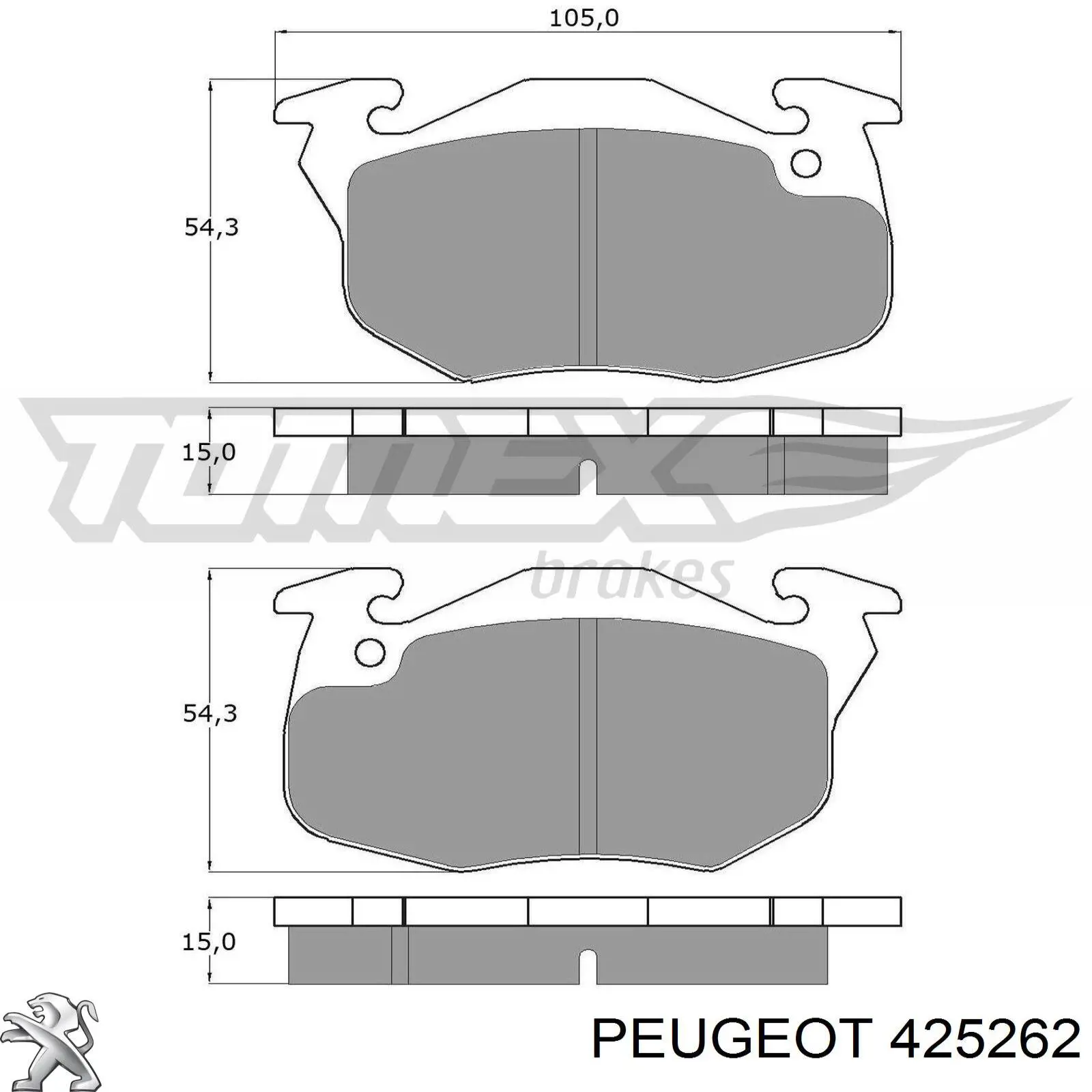 425262 Peugeot/Citroen pastillas de freno delanteras