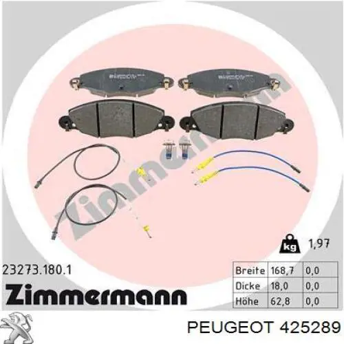 Pastillas freno delanteras Peugeot/Citroen 425289 precio, desde 33,67 EUR