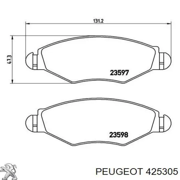 425305 Peugeot/Citroen pastillas de freno delanteras