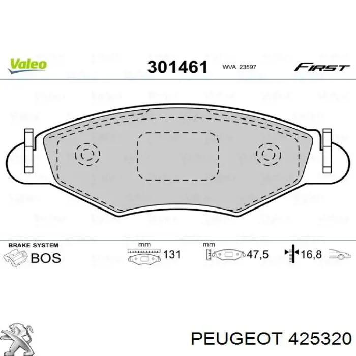 Pastillas de freno delanteras Peugeot 206 2E, K