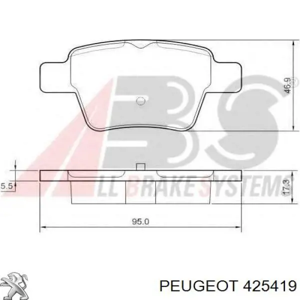 Comprar 425419 Peugeot/Citroen Pastillas de freno traseras