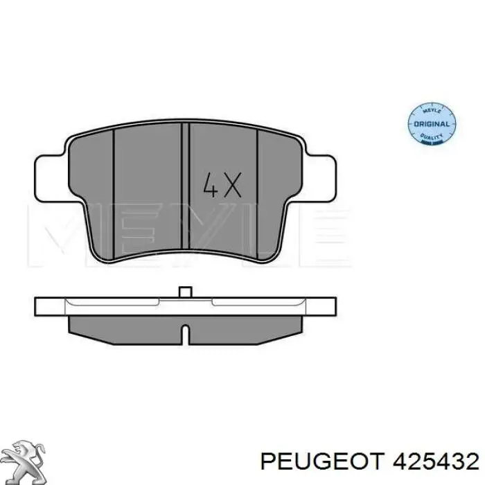 425432 Peugeot/Citroen Pastillas freno traseras