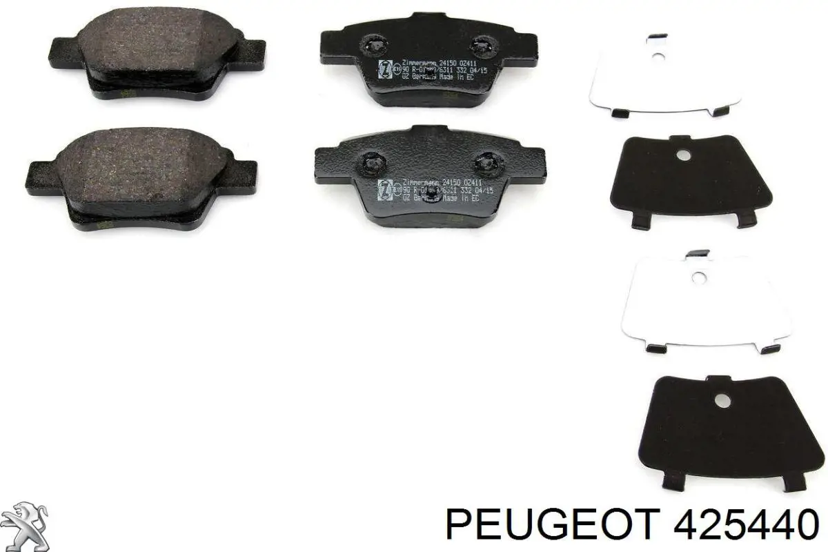 Pastillas de freno traseras 425440 Peugeot/Citroen