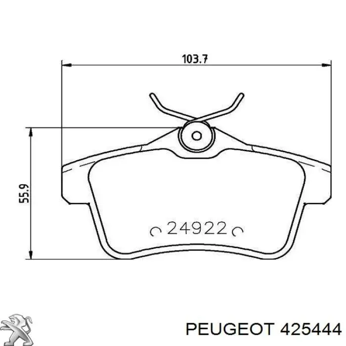 Comprar 425444 Peugeot/Citroen Pastillas de freno traseras